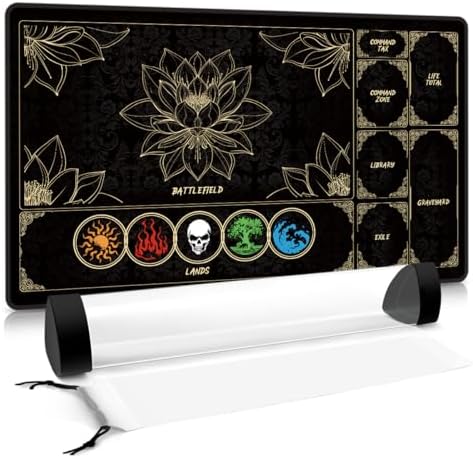MTG Playmat with Play Zones – Colorful Lands 24"×14"
