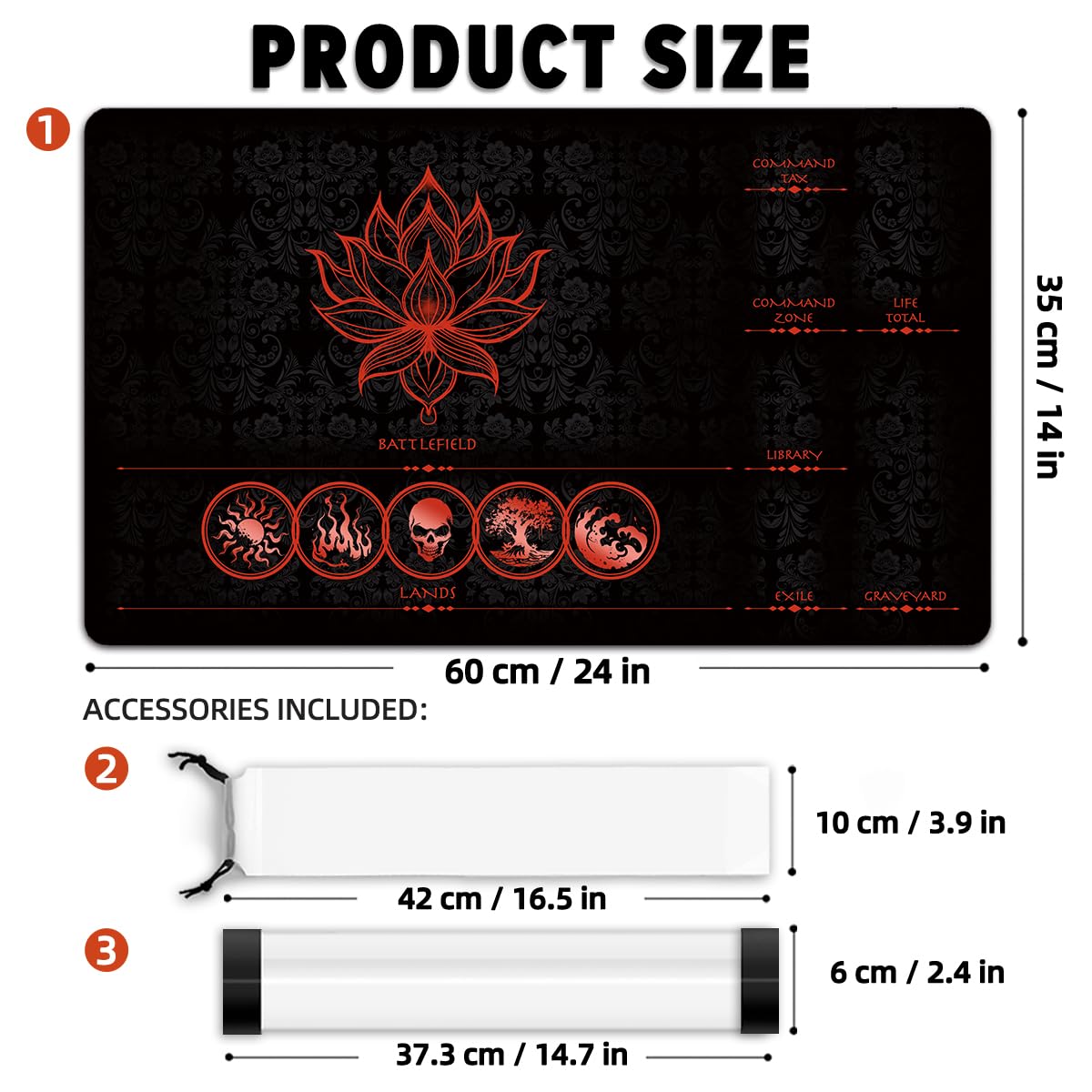 FROGIGO Lotus Red Zone playmat - detail 2