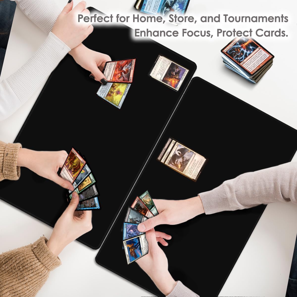 Classic Black TCG Playmat – Solid Color 24"×14"