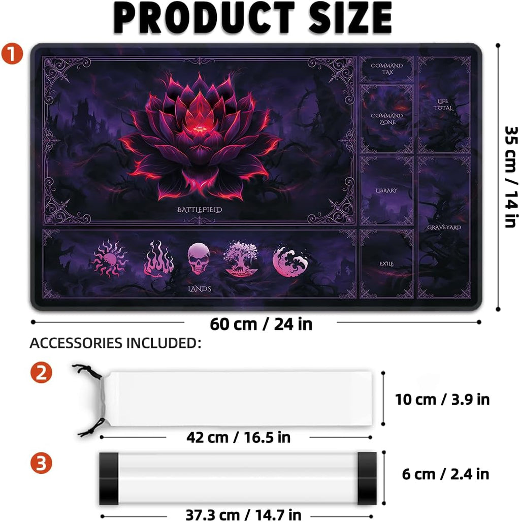 MTG Playmat – Dark Blood Lotus Sketch 24"×14"