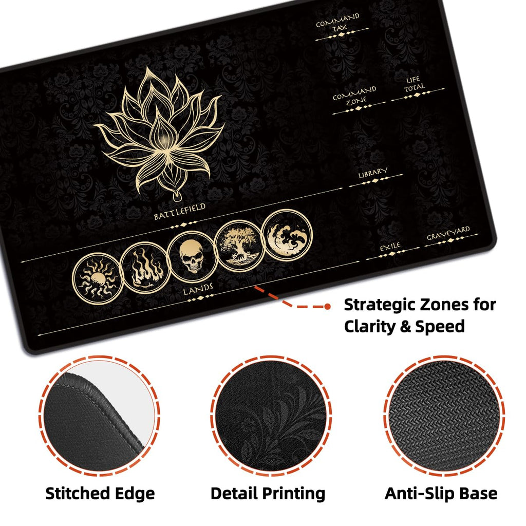 FROGIGO Lotus Gold Zone playmat - detail 3