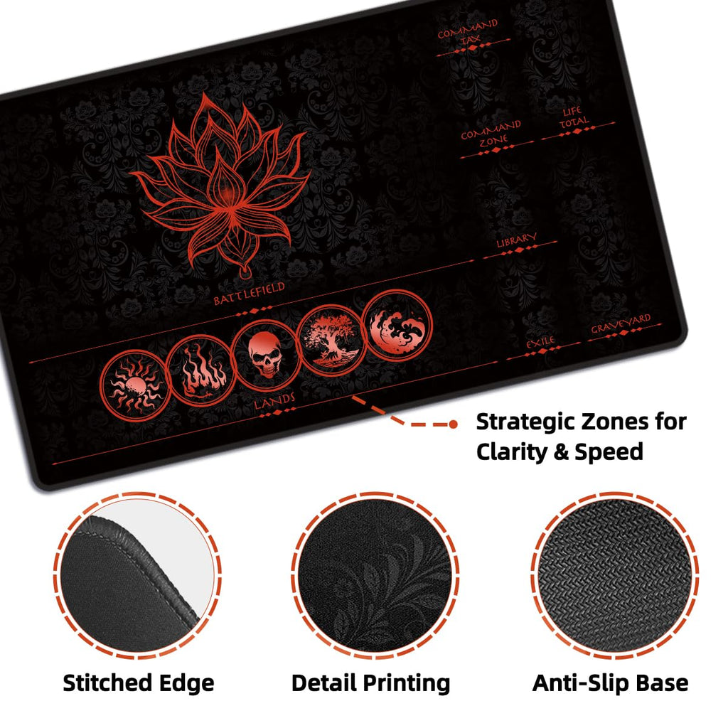 FROGIGO Lotus Red Zone playmat - detail 3