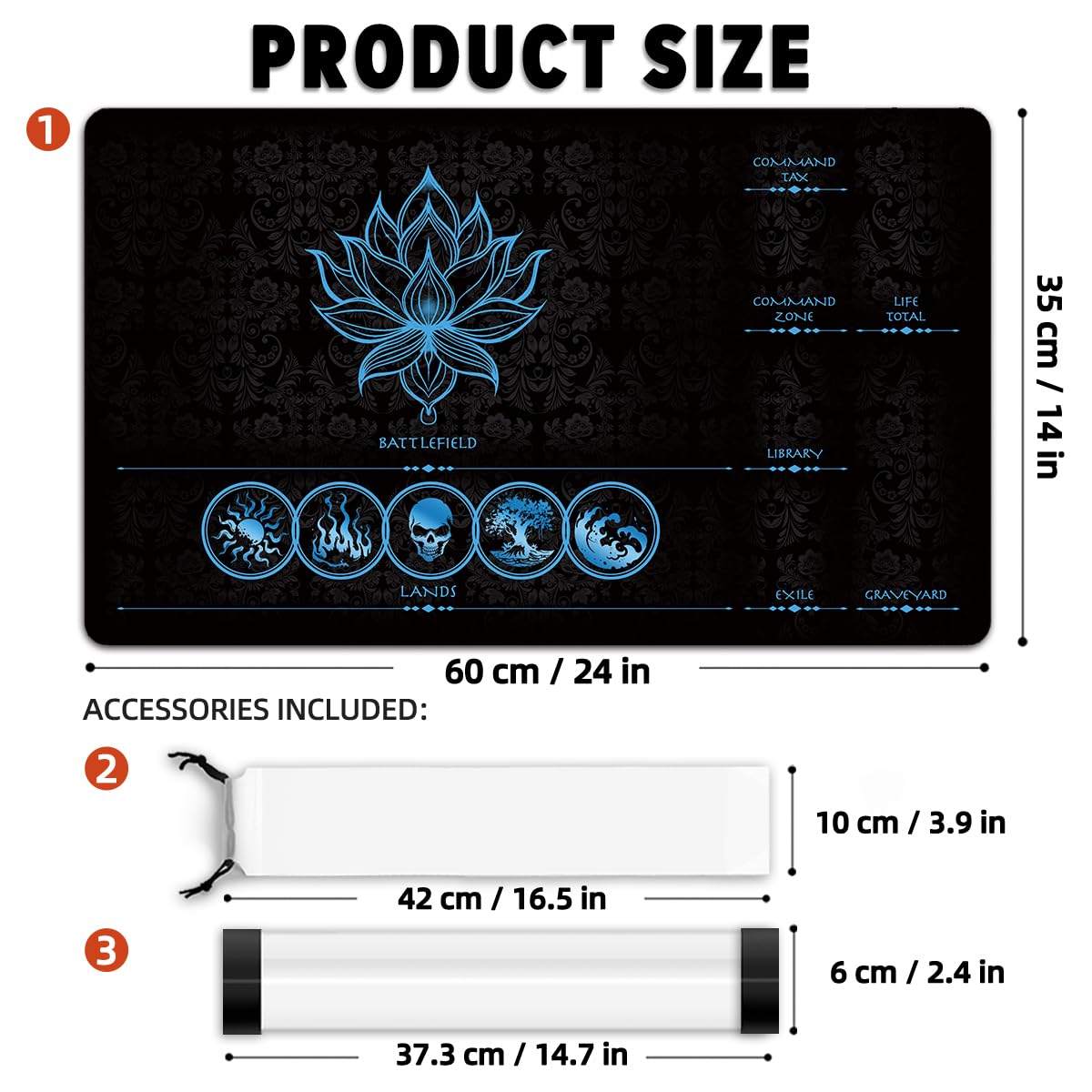 FROGIGO Lotus Blue Zone playmat - detail 2