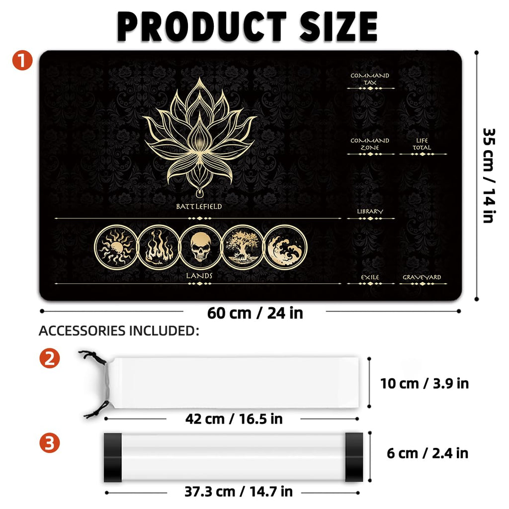 FROGIGO Lotus Gold Zone playmat - detail 2