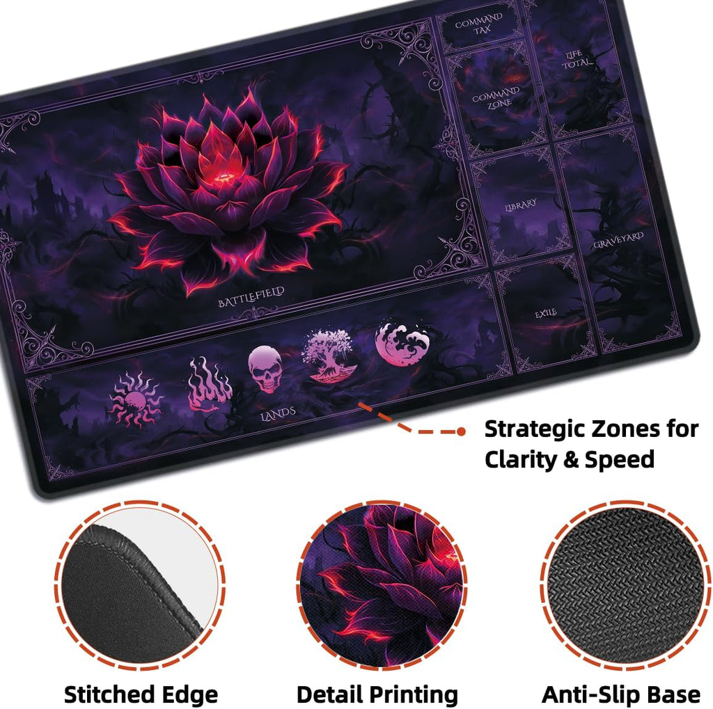MTG Playmat – Dark Blood Lotus Sketch 24"×14"