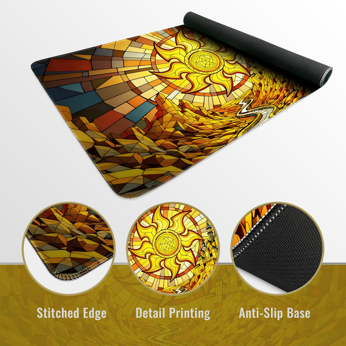 FROGIGO Stained Glass Plains playmat - detail 3