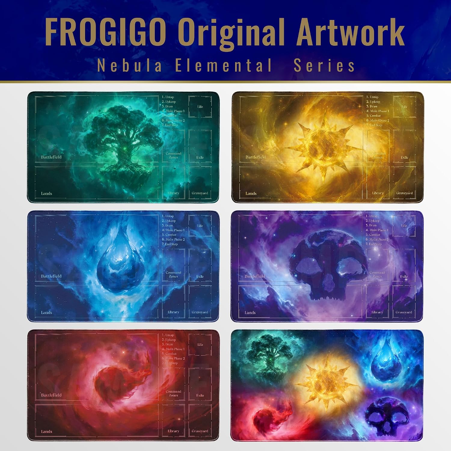 Nebula Elemental Playmat for MTG – Cosmic Fantasy 24"×14"