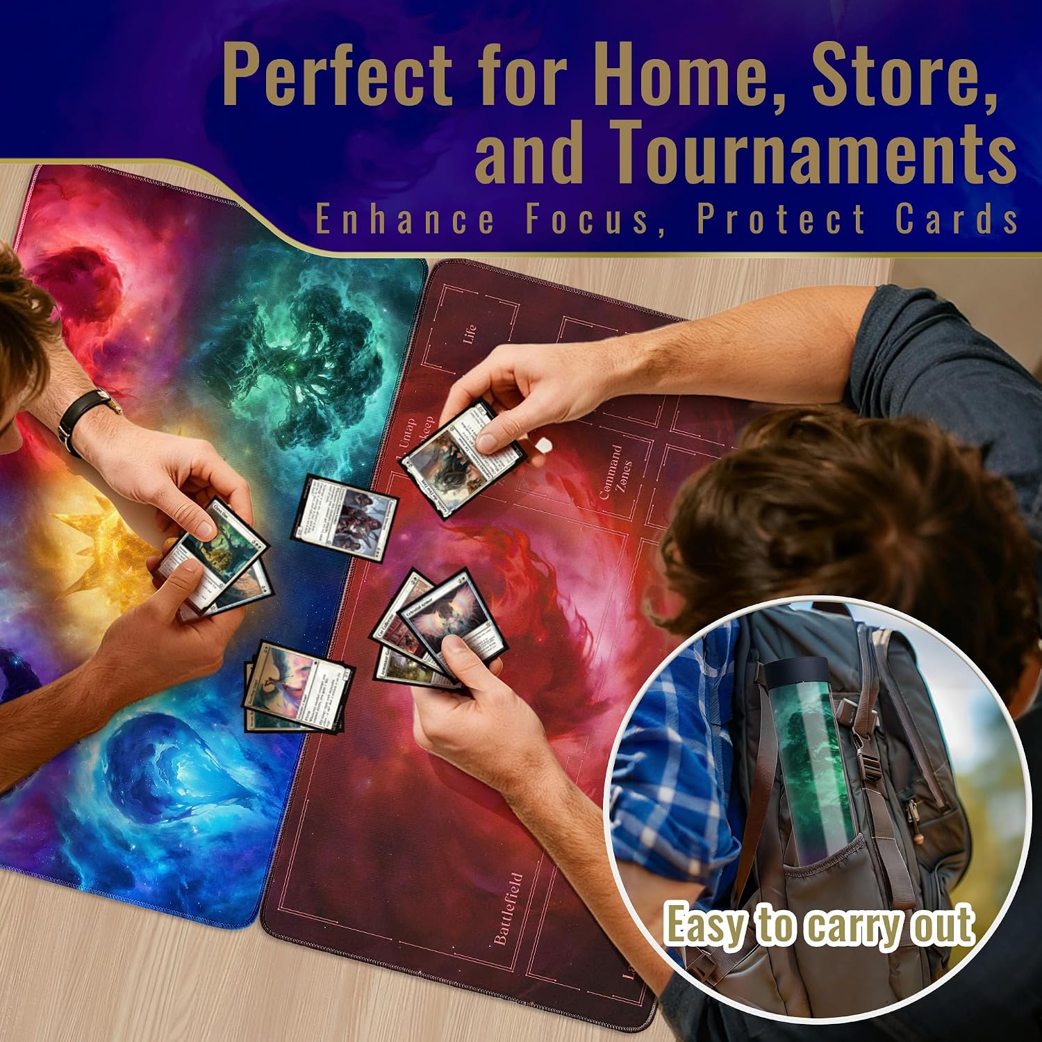 Nebula Elemental Playmat for MTG – Cosmic Fantasy 24"×14"