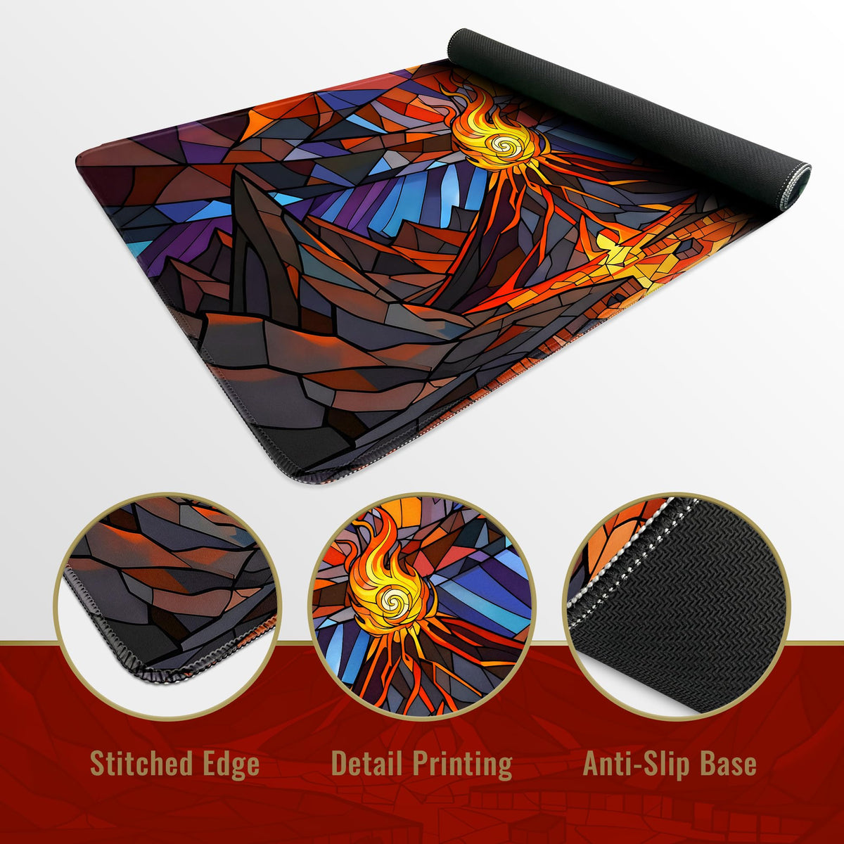 FROGIGO Stained Glass Mountain playmat - detail 3