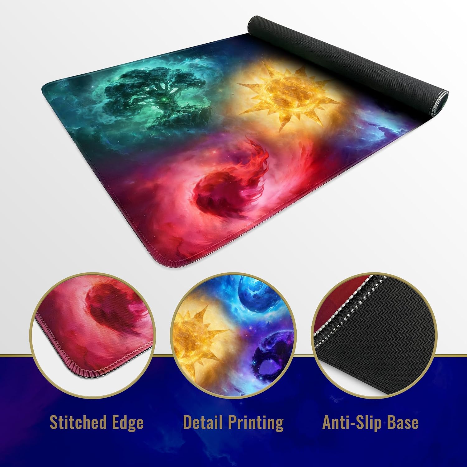 Nebula Elemental Playmat for MTG – Cosmic Fantasy 24"×14"