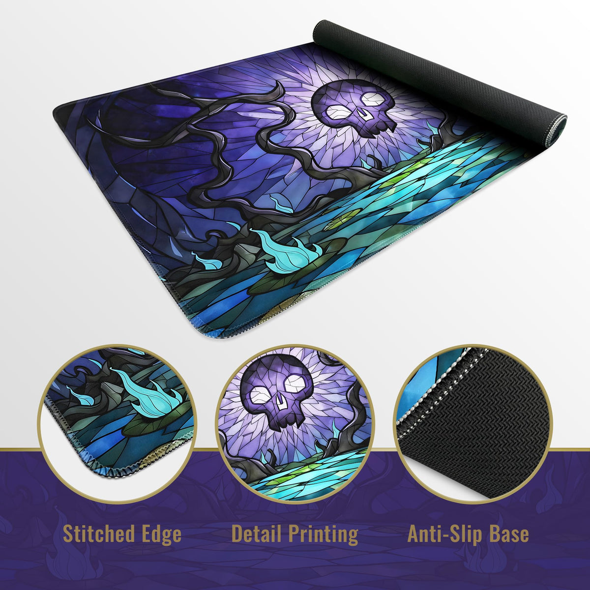 FROGIGO Stained Glass Swamp playmat - detail 3