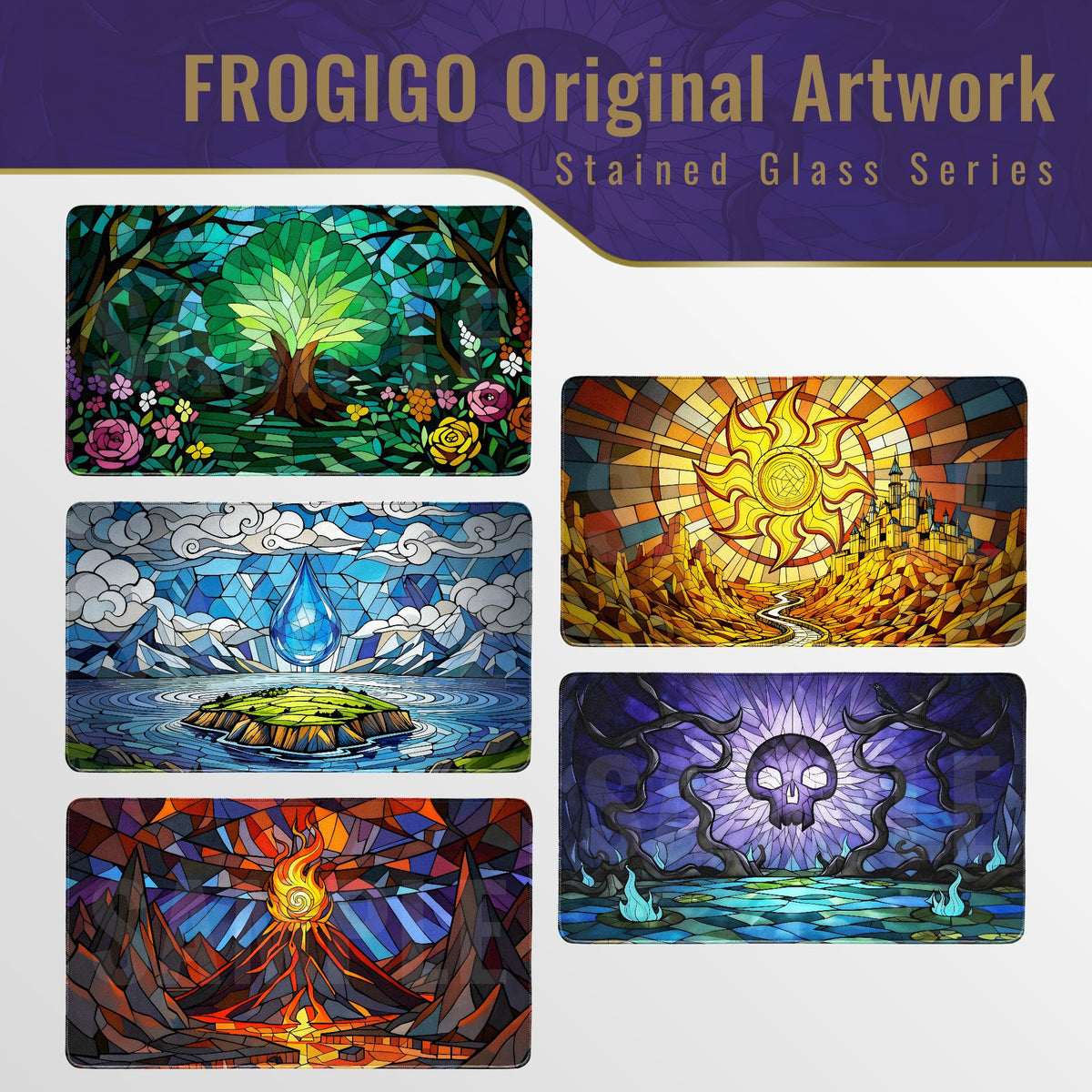 FROGIGO Stained Glass Swamp playmat - detail 6